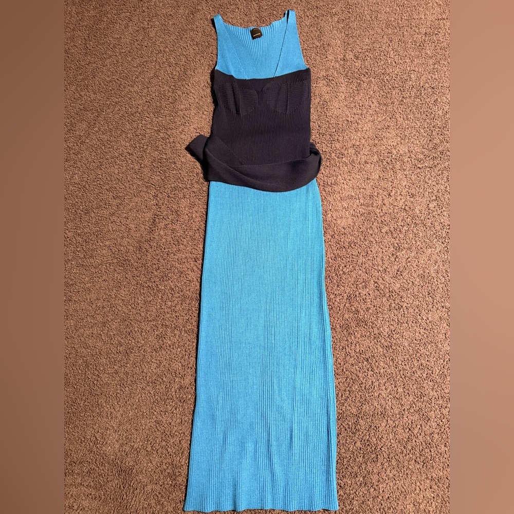 Elegant Blue and Navy Women's Dress